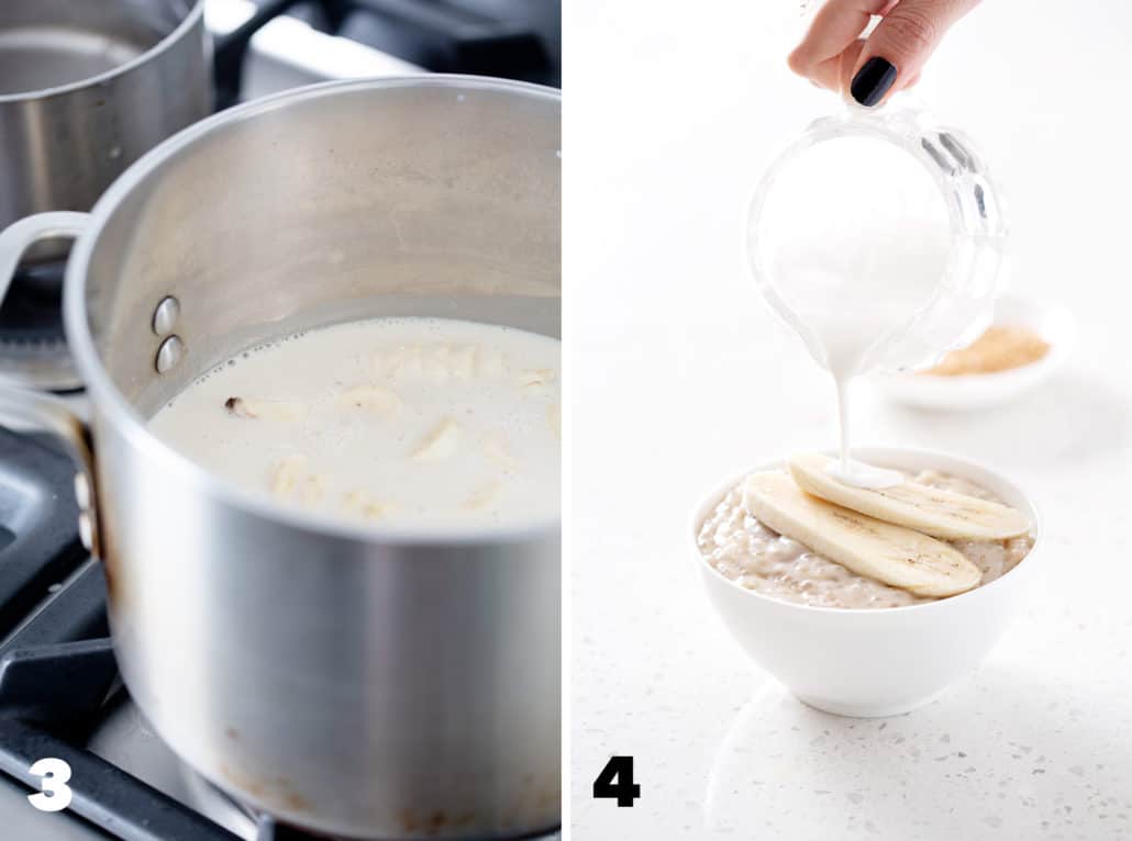 steps to making Vietnamese Tapioca Pudding (che chuoi chung)