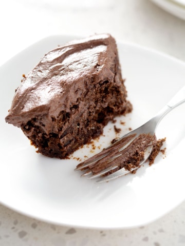 piece of aip chocolate cake on plate