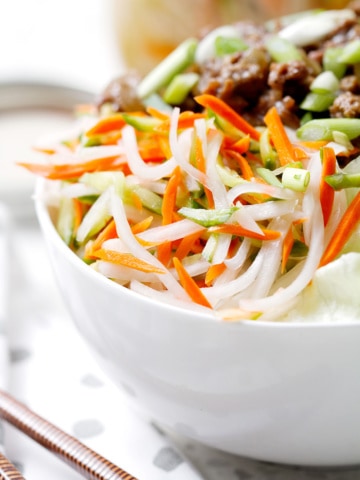 Vietnamese Pickled Vegetables in bowl