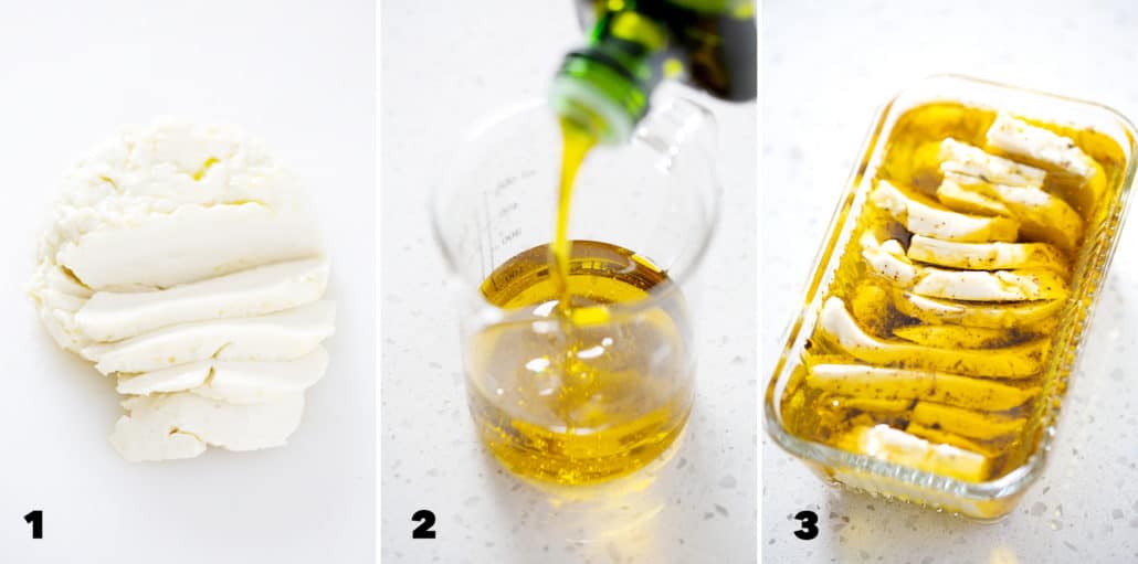 step by step instructions for making Marinated AIP Mozzarella