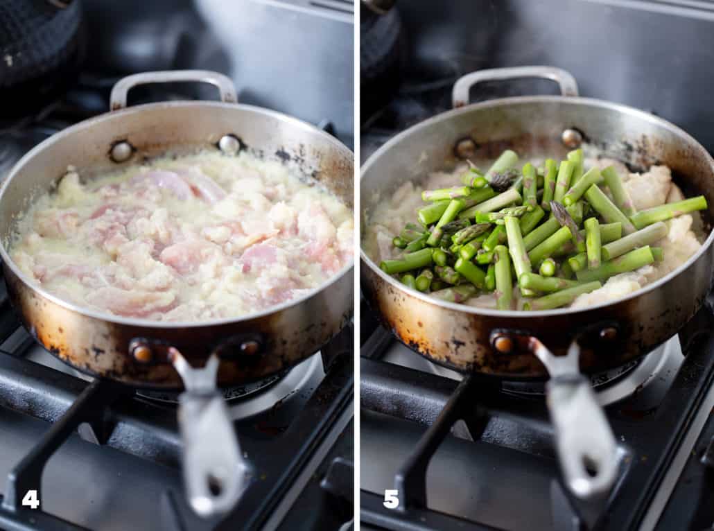 step by step instructions for AIP Ginger Chicken and Asparagus Stir Fry