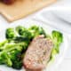 meatloaf on plate with broccoli