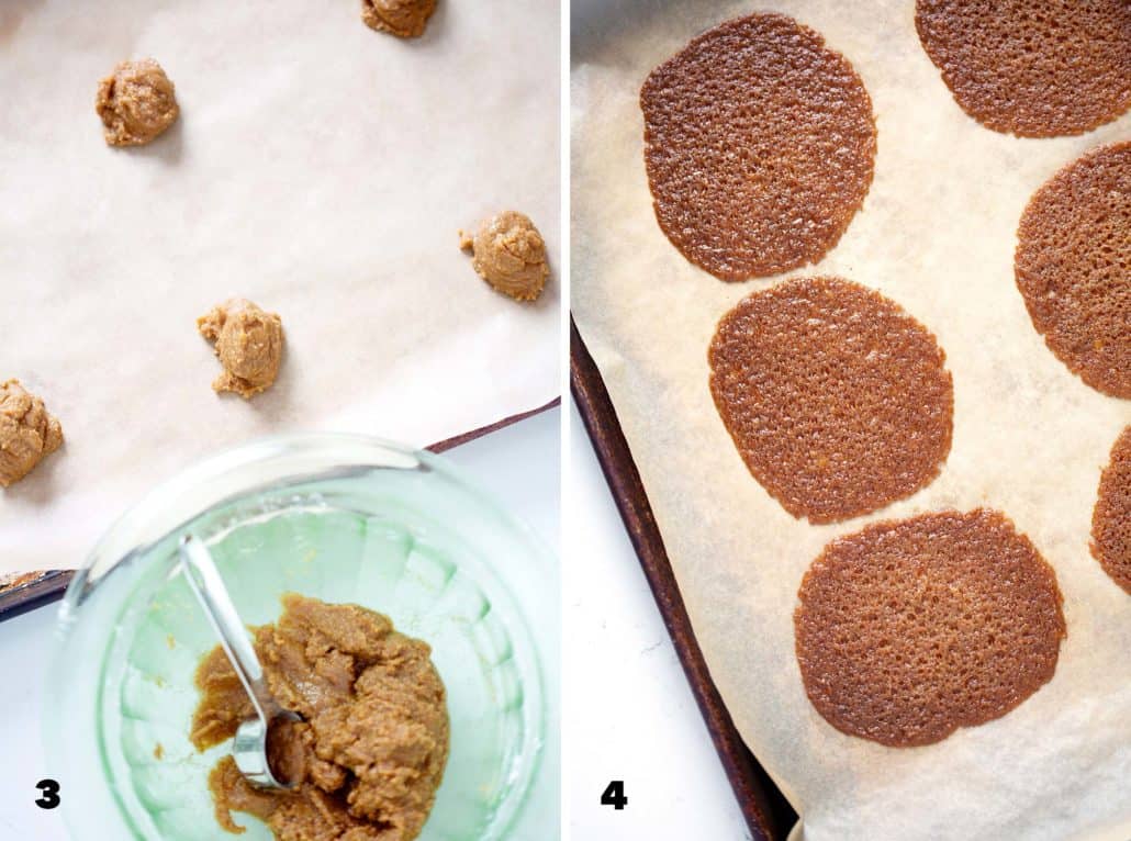 step by step photos for making AIP Lace Cookies