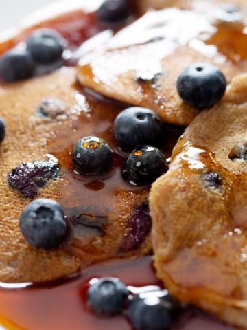 close up of AIP Blueberry Pancakes