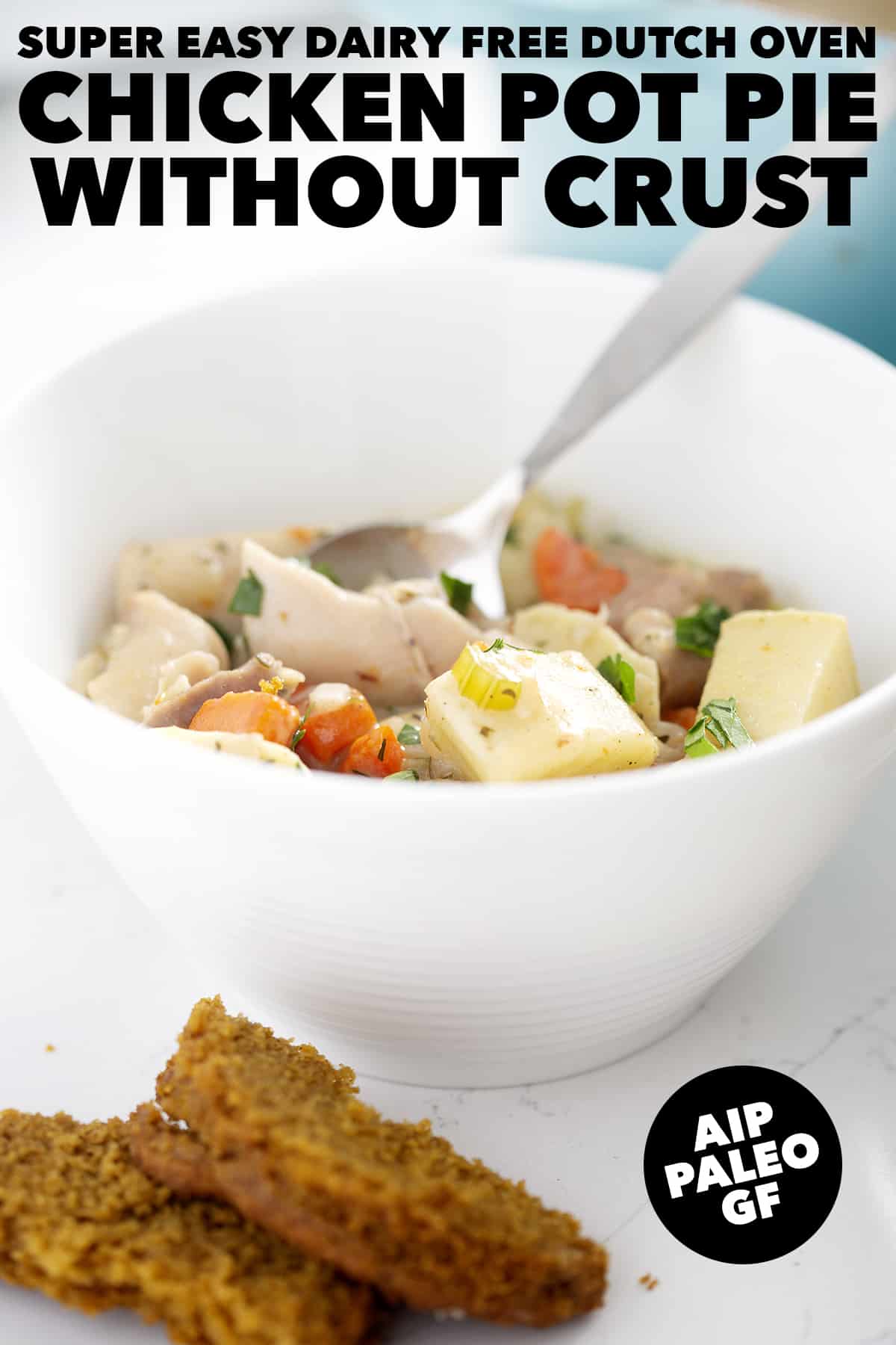 Super Easy Dairy Free Dutch Oven Chicken Pot Pie without Crust (AIP