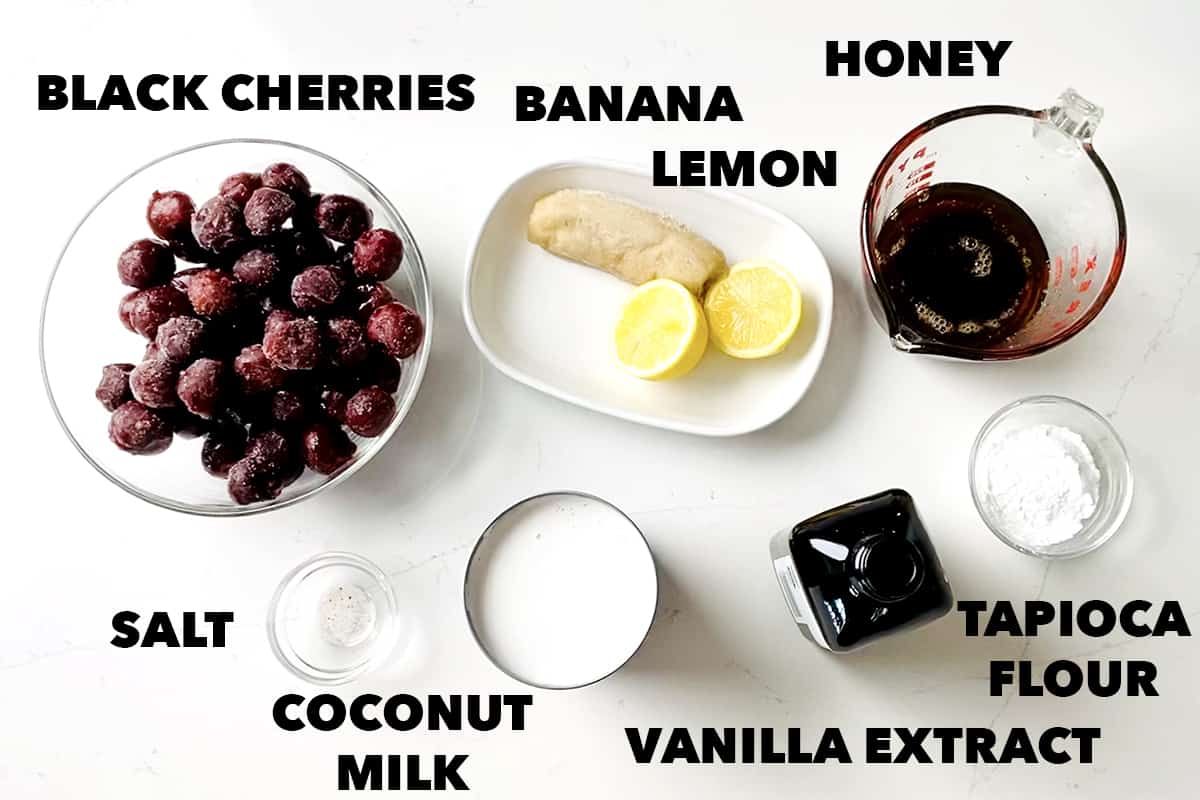 ingredients for AIP Black Cherry Ice Cream