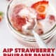 spoonful of AIP Strawberry Rhubarb Panna Cotta with Coconut Milk in mason jar