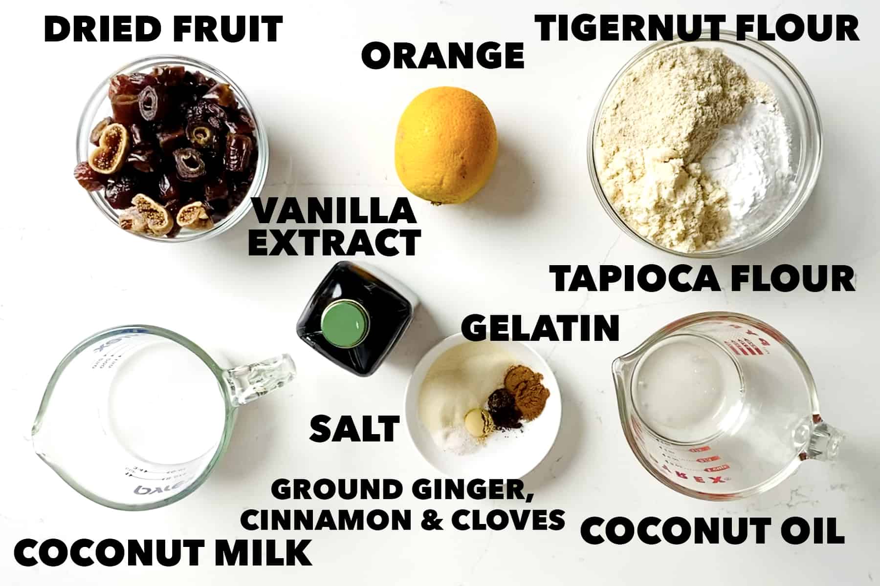 ingredients used for Nut and Gluten Free Christmas Pudding