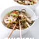bowls of chicken feet soup with chopsticks