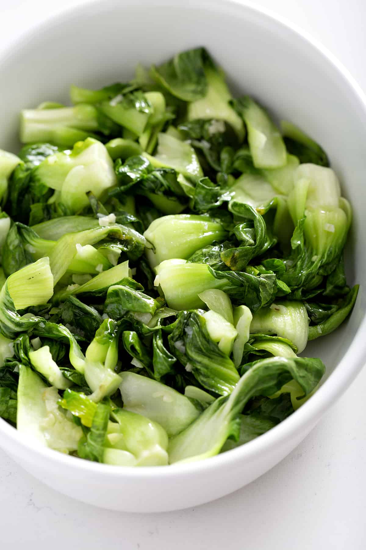 platter of bok choy with garlic
