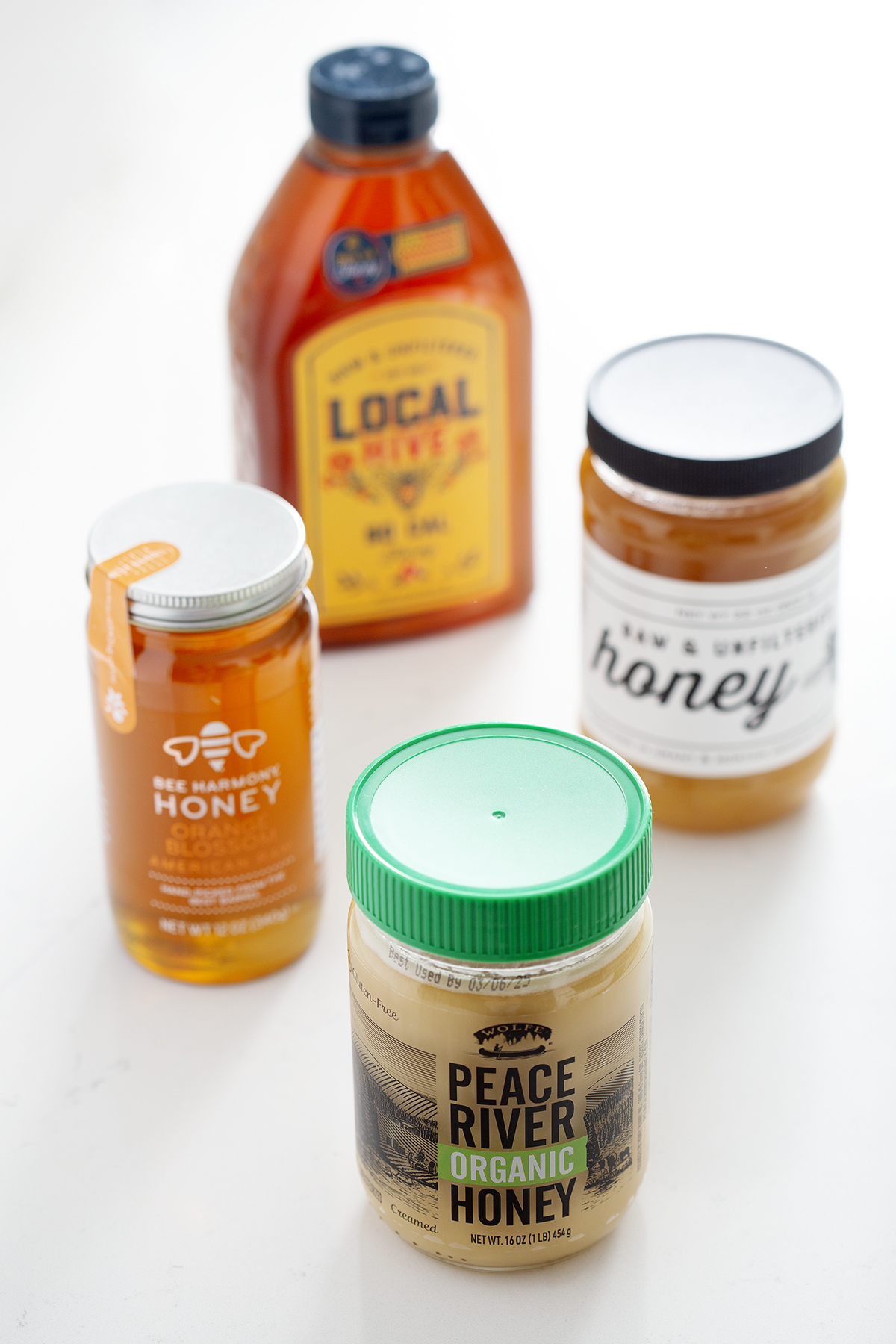 bottles and jars of gluten free honey