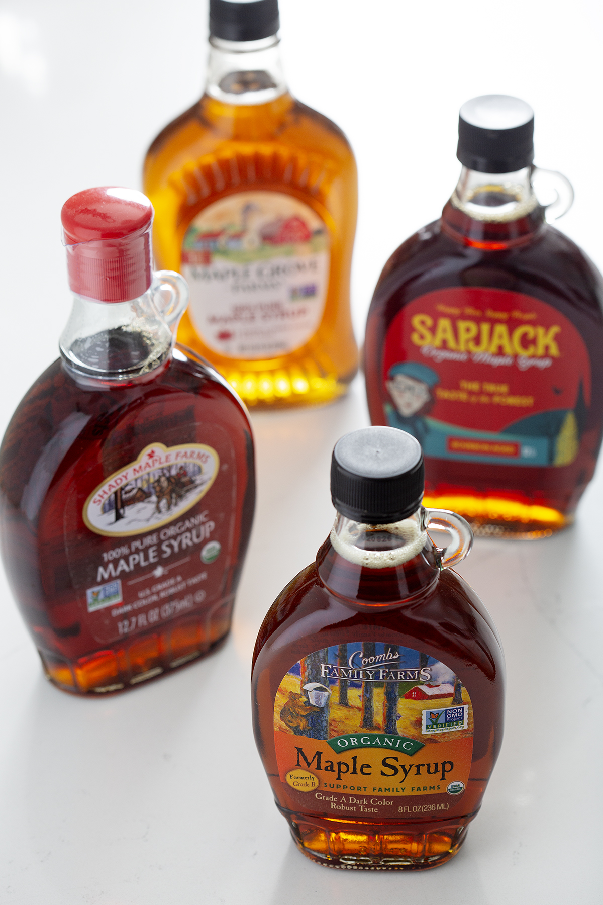 bottles of maple syrup