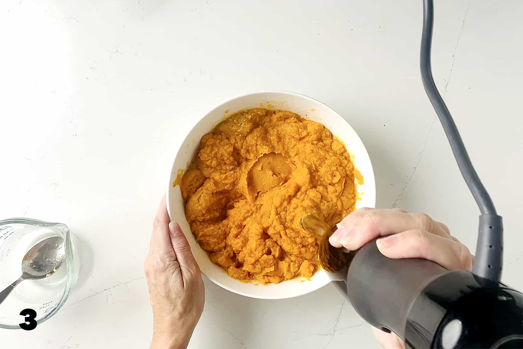 immersion blender mashing sweet potatoes