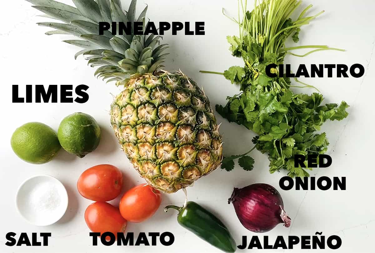ingredients for pineapple pico de gallo