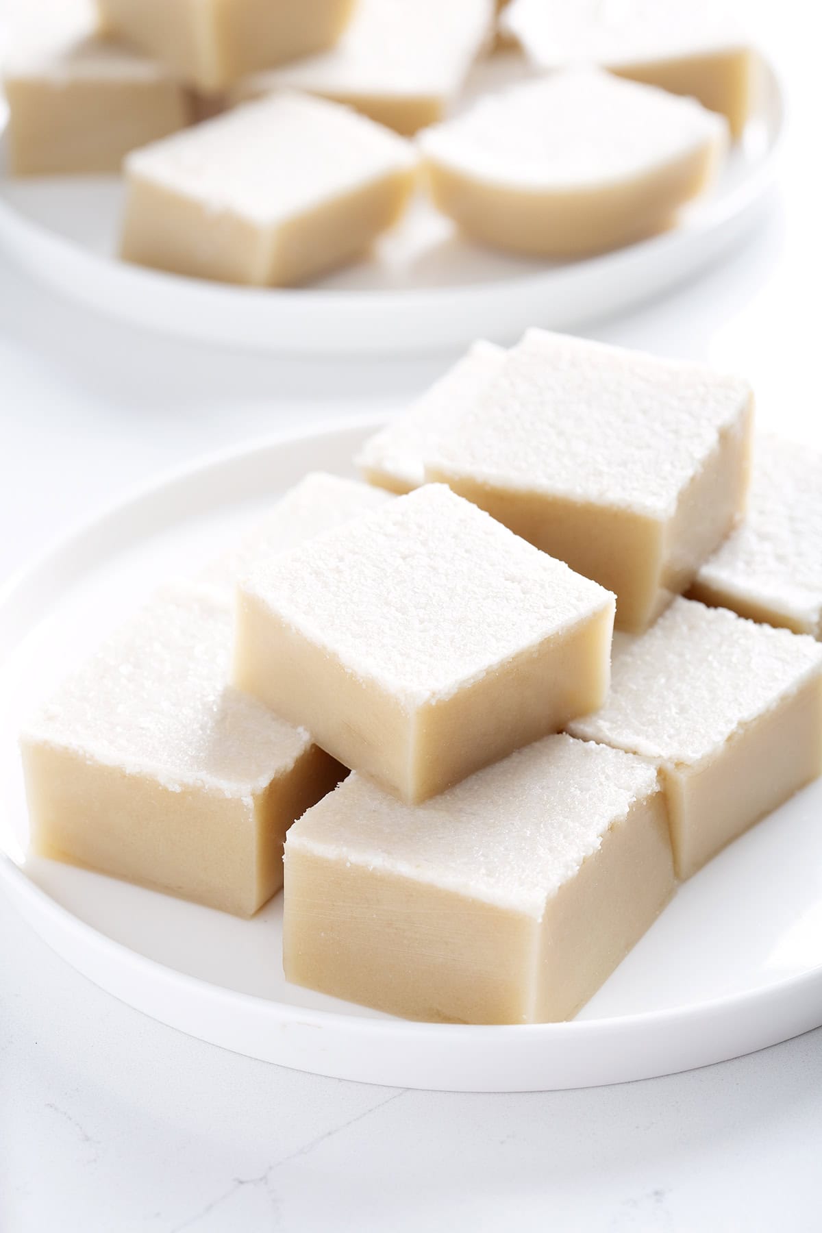 plates of Chinese Coconut Pudding without refined sugar