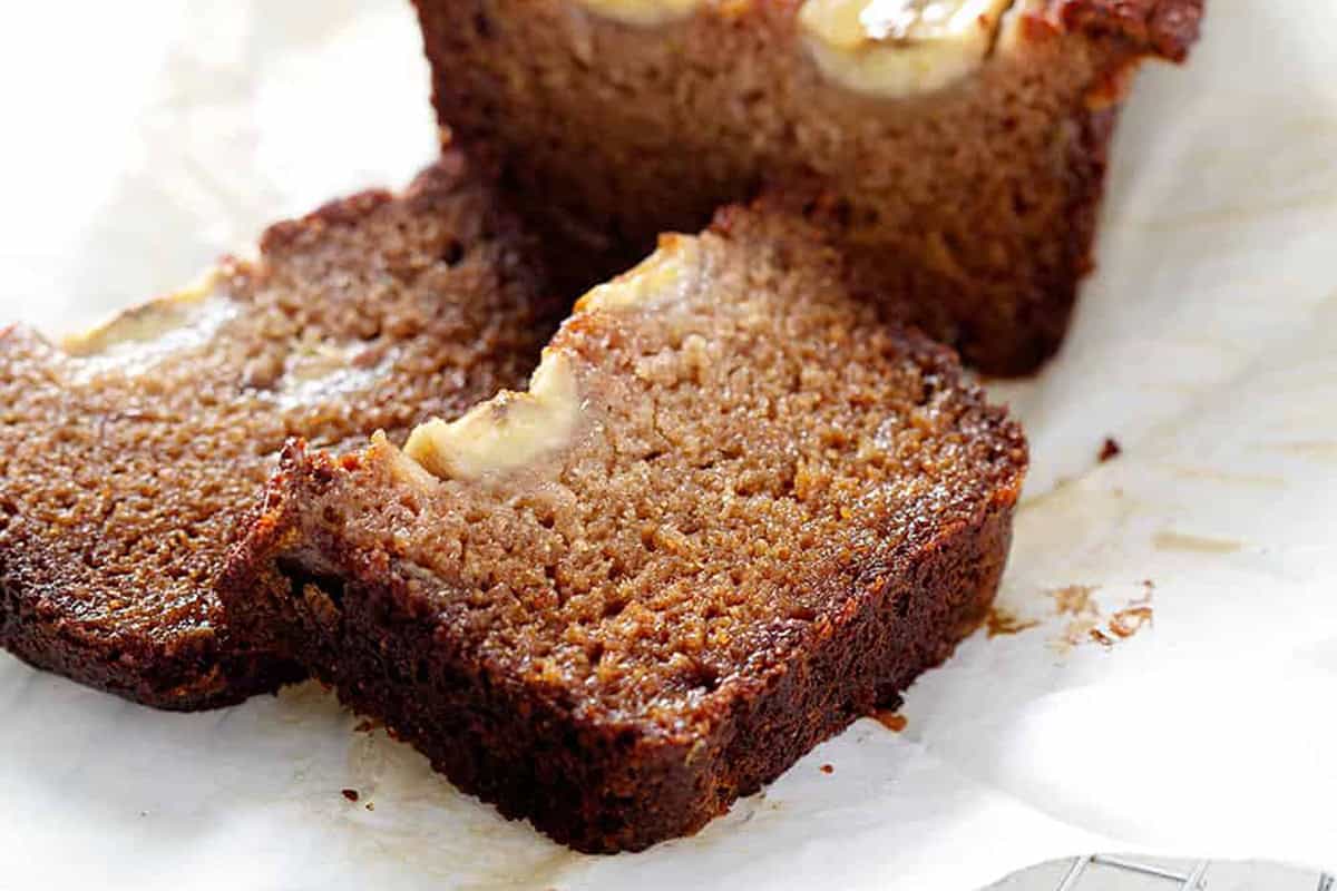 close up of AIP banana bread slices