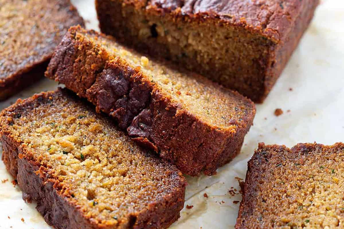 close up of AIP zucchini bread