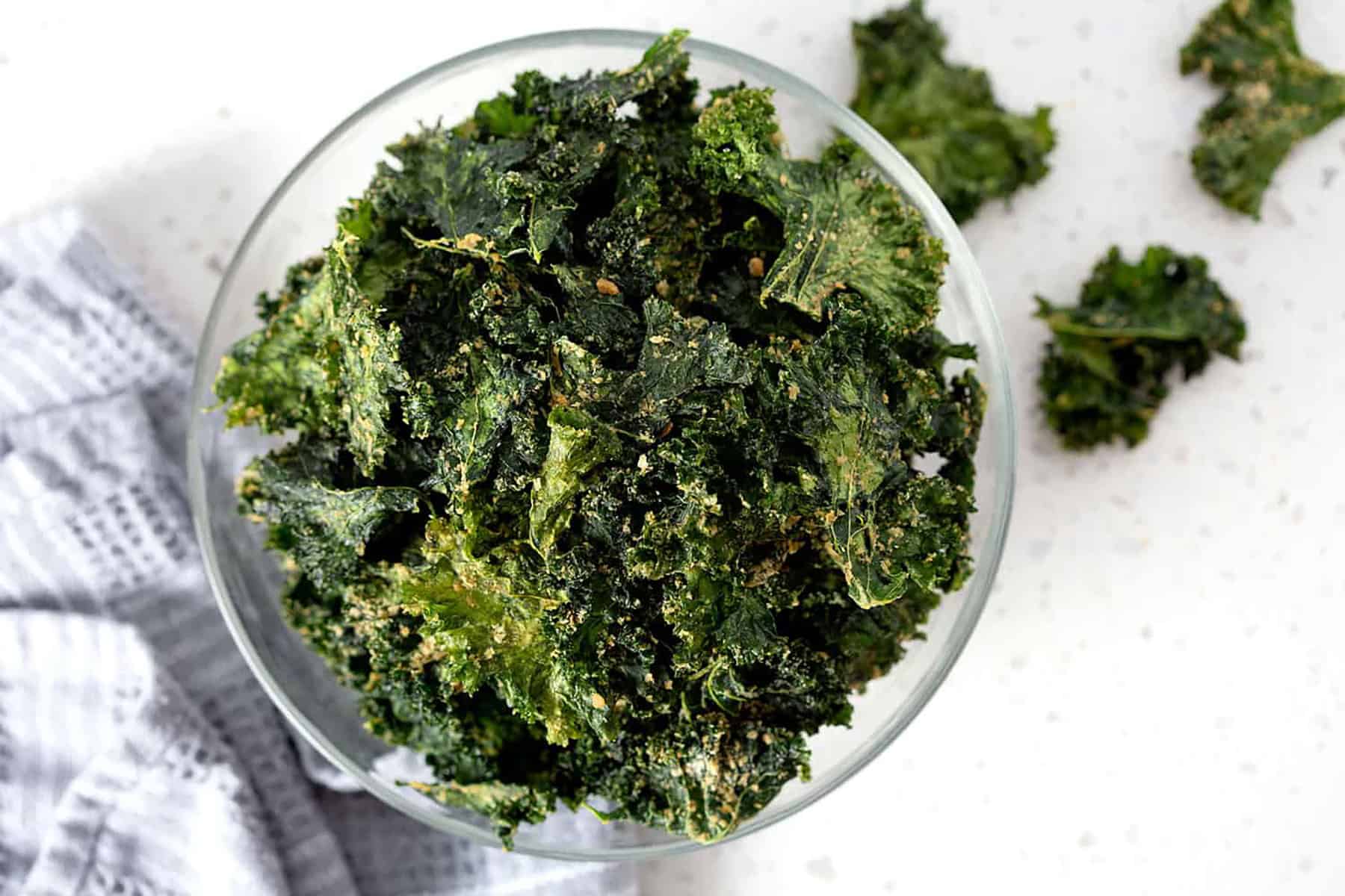 bowl of kale chips